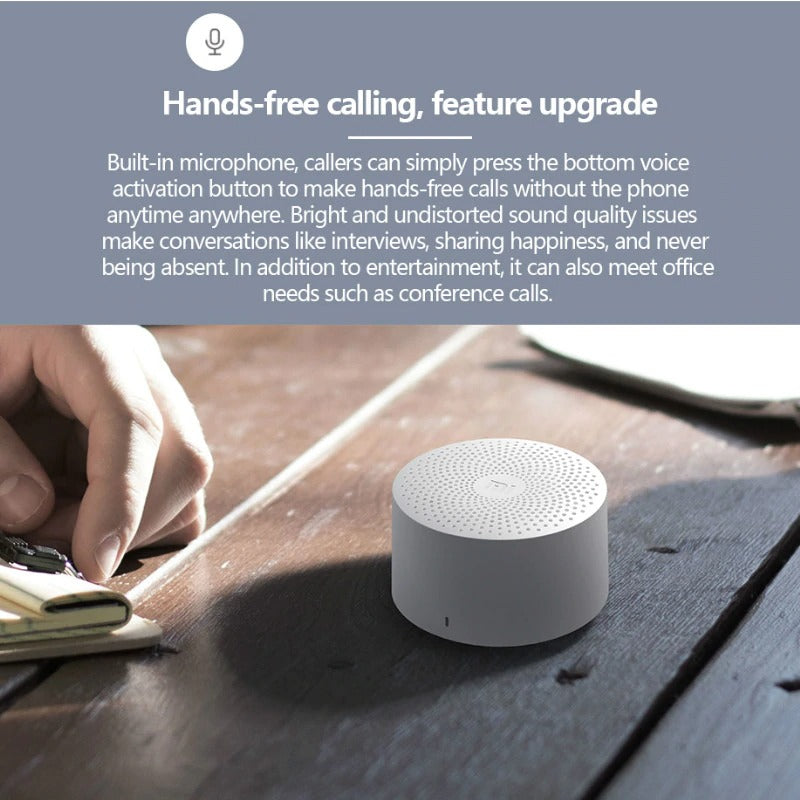 Original xiaomi mijia controle de ia alto-falante bluetooth sem fio portátil mini alto-falante bluetooth estéreo baixo com microfone chamada qualidade hd